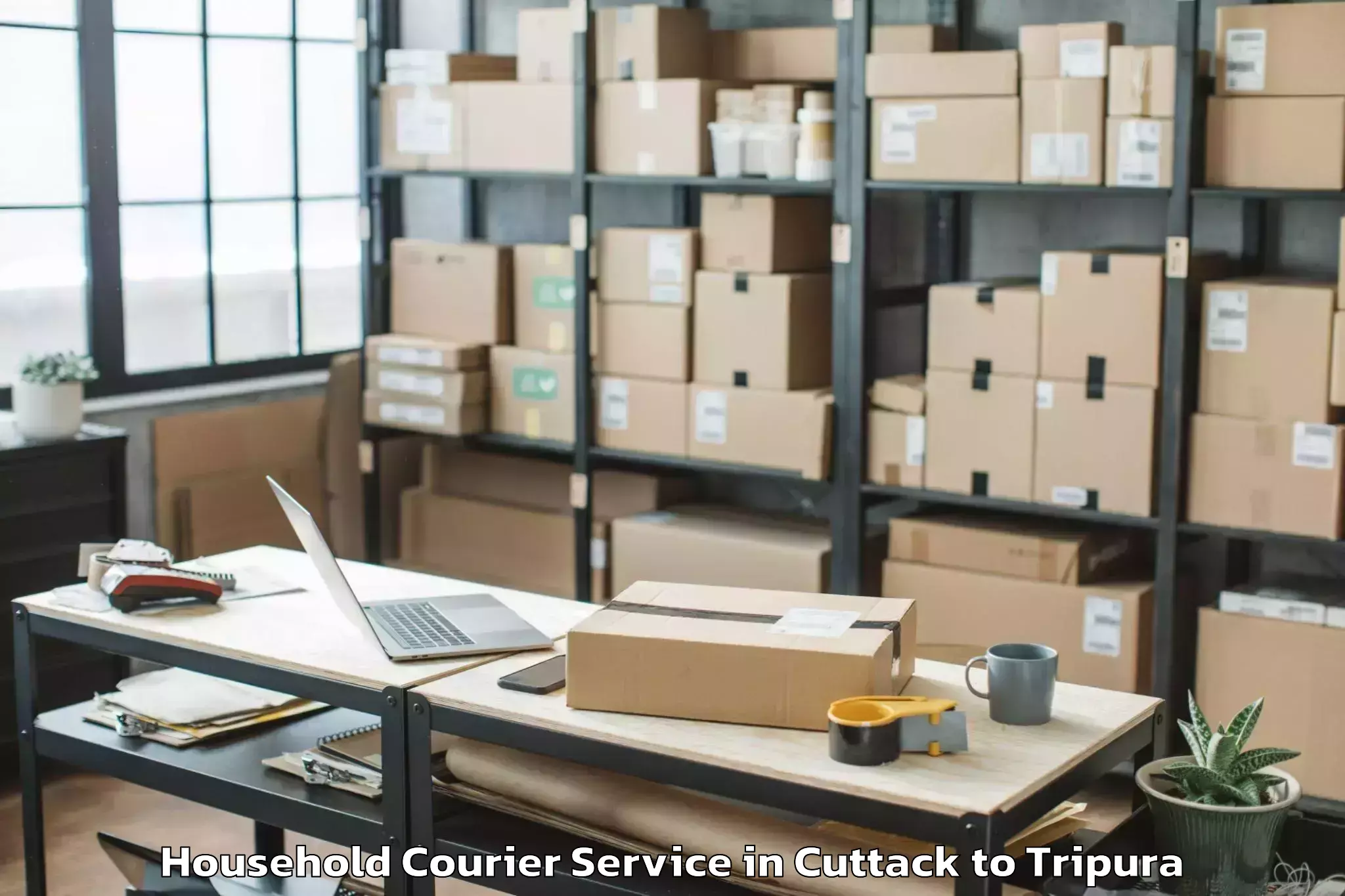 Quality Cuttack to Manughat Household Courier